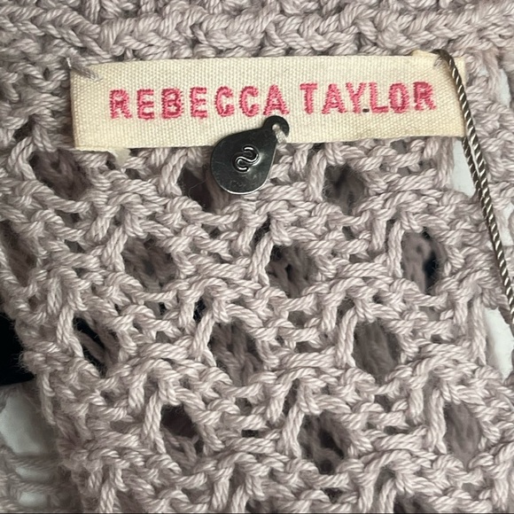 Rebecca Taylor Cross Back Crew Moonlight Crochet Open Back - Picture 8 of 12